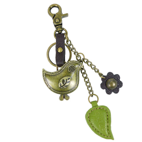 Chala Bronze Metal- Purse Charm, Key Fob, Keychain Decorative Accessory - M602 Bird