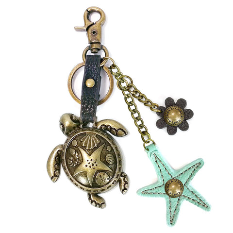 Chala Bronze Metal- Purse Charm, Key Fob, Keychain Decorative Accessory - M602 Tutle