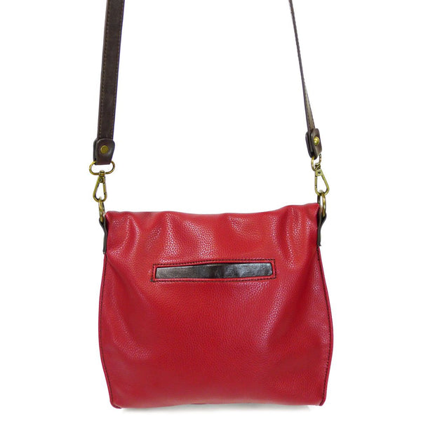 Chala Charming Cross-body or Shoulder HandBag- Burgundy with Bronze Chala Purse Charm (Beagle Dog)