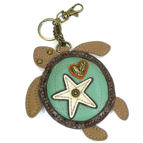 Chala Detachable Coin Purse - Key Fob for Wristlet or Handbag - Turtle