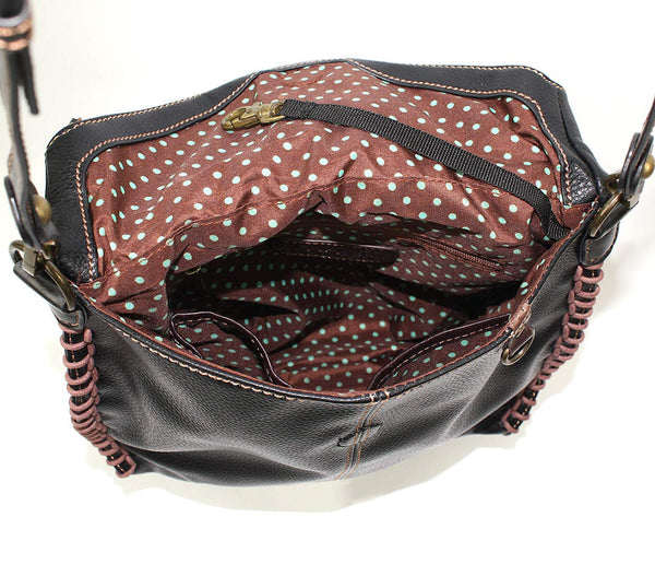 Chala Charming Crossbody Bag with Cat - Black