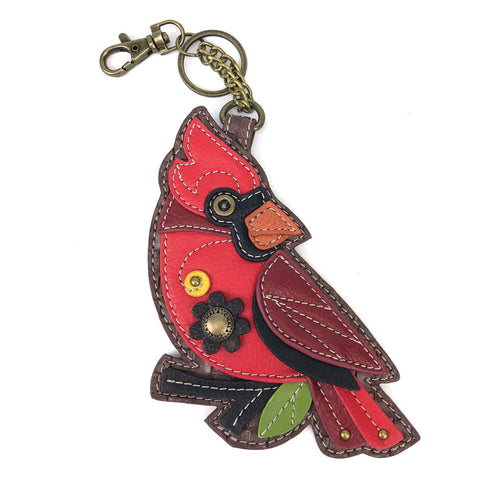 Chala Decorative Purse Charm, Key fob, coin purse - (Red Cardinal) - Animal-Bags.com