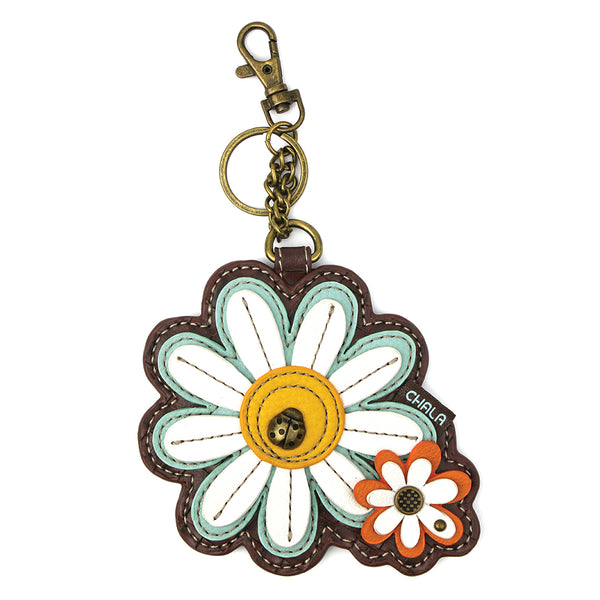 Chala Decorative Purse Charm, Key fob, Coin Purse - Daisy