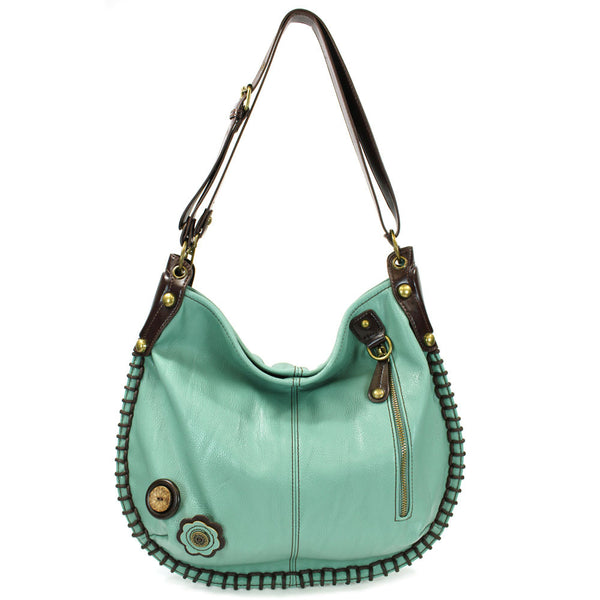 Large Charming Convertible Hobo - Blue,Teal, Orange + Free Key fob/ Coin Purse - Animal-Bags.com