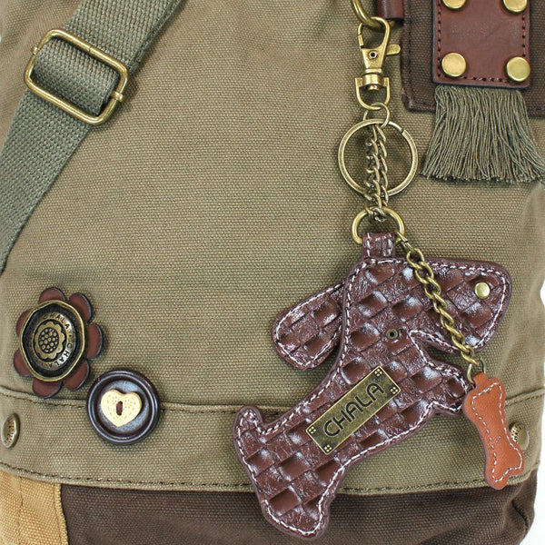 Chala Wiener Dog Patch Crossbody Bag, Olive
