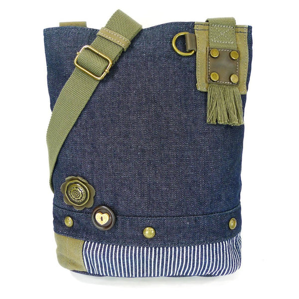 Chala Handbag Patch Cross-body Messenger Bag (Denim Blue)