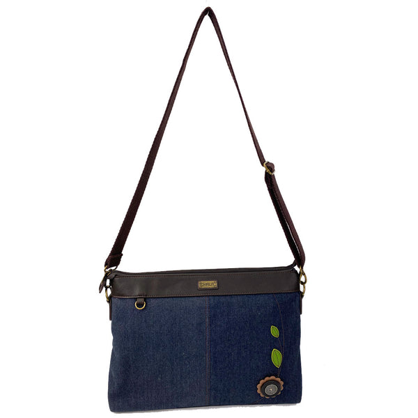 CHALA Canvas Convertible Stripe Work Tote with Chala Key-Fob (Denim)