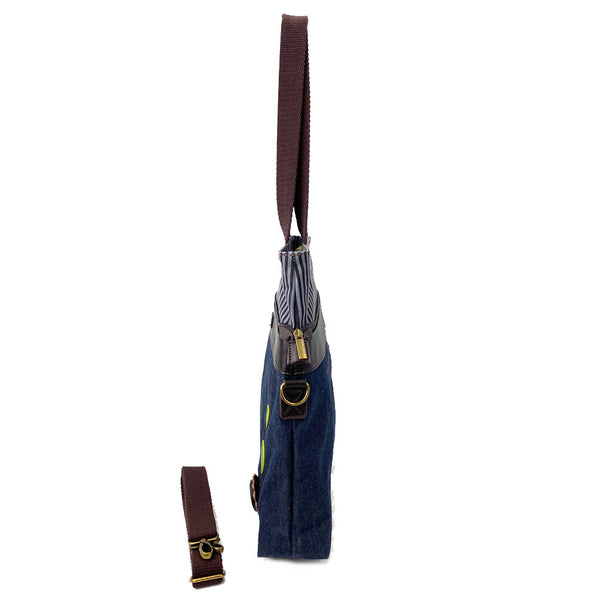 CHALA Canvas Convertible Stripe Work Tote with Chala Key-Fob (Denim)