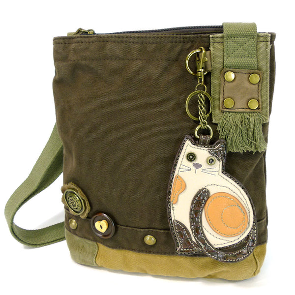 Chala Patch Crossbody Bag+Coin Purse (LaZzy Cat) - Animal-Bags.com