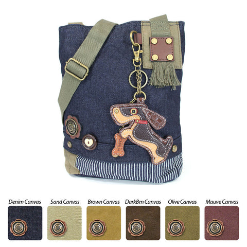 Chala Patch Crossbody Bag with Faux Leather Coin Purse (Weiner hound dog) - Animal-Bags.com