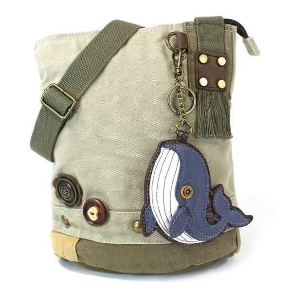 Chala Patch Crossbody Bag+ Coin Purse (Blue Whale) - Animal-Bags.com