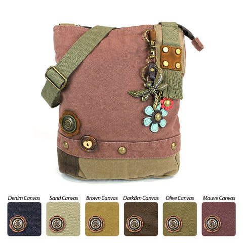 Chala Patch Crossbody Bag (6 colors option) + Detachable Metal Keychain (Dragonf - Animal-Bags.com