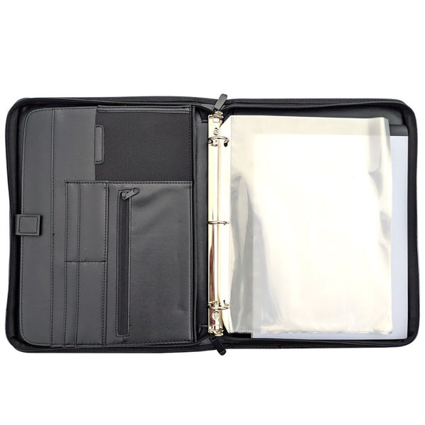 MSP - 3 Rings Binder Portfolio briefcaser Business Professional-  Black (045)